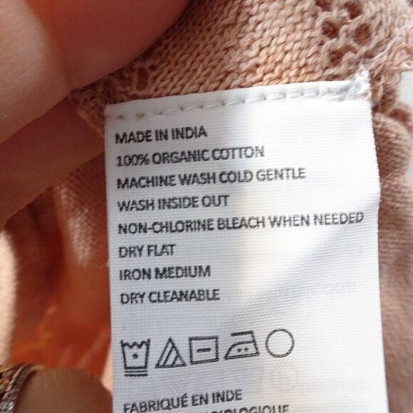 PRANA Madeline Sweater Size M NEW Champagne MSRP $79 Pink Peach Crochet - Picture 5 of 8